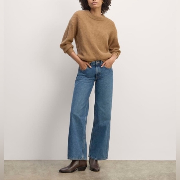💘 Everlane The Cocoon Crew in Alpaca in Tiger’s Eye Tan Women’s Size Small - Picture 2 of 9